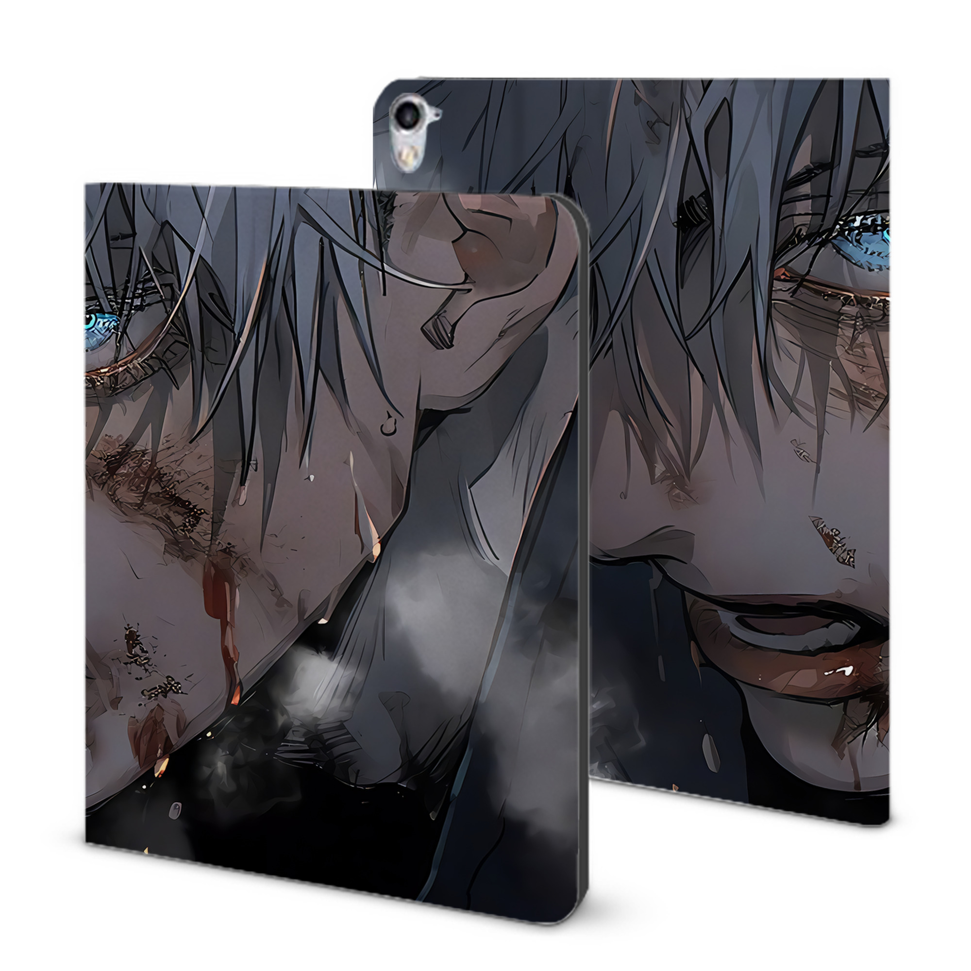 （画像用） 呪術廻戦 Jujutsu Kaisen IPad ケース ブック型 PUレザー TPU 耐衝撃 軽量 薄型 ペン収納なし 全面保護 IPad 各モデル対応